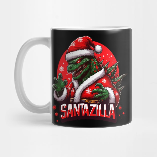 Funny Santazilla Christmas by TomFrontierArt